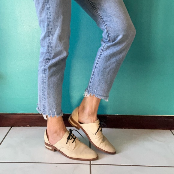 Freda Salvador Wit D’orsay Cream leather Loafers 7.5 - Picture 4 of 14